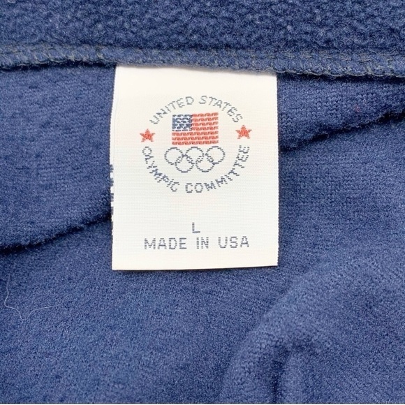 US Olympic Committee Jacket Large Navy blue Fleece Lined Lightweight Zip Close - Picture 4 of 4